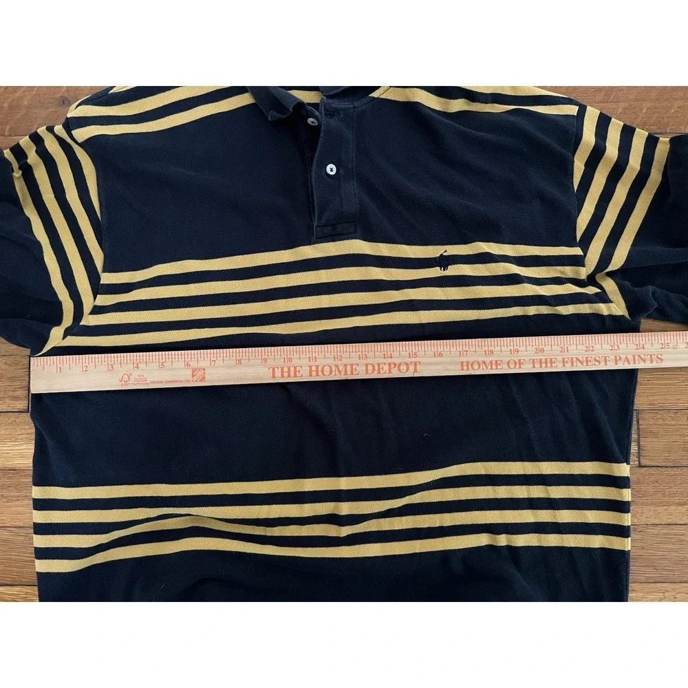 VTG Polo by Ralph Lauren Rugby Polo Shirt Men's Multi Striped Long Sleeve 2XL